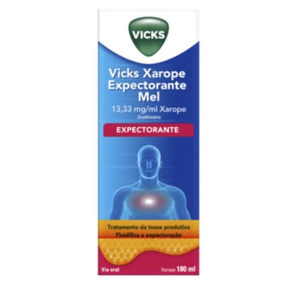 Vicks Xarope Expectorante Mel (180mL), 13,33 mg/mL x 1 xar mL